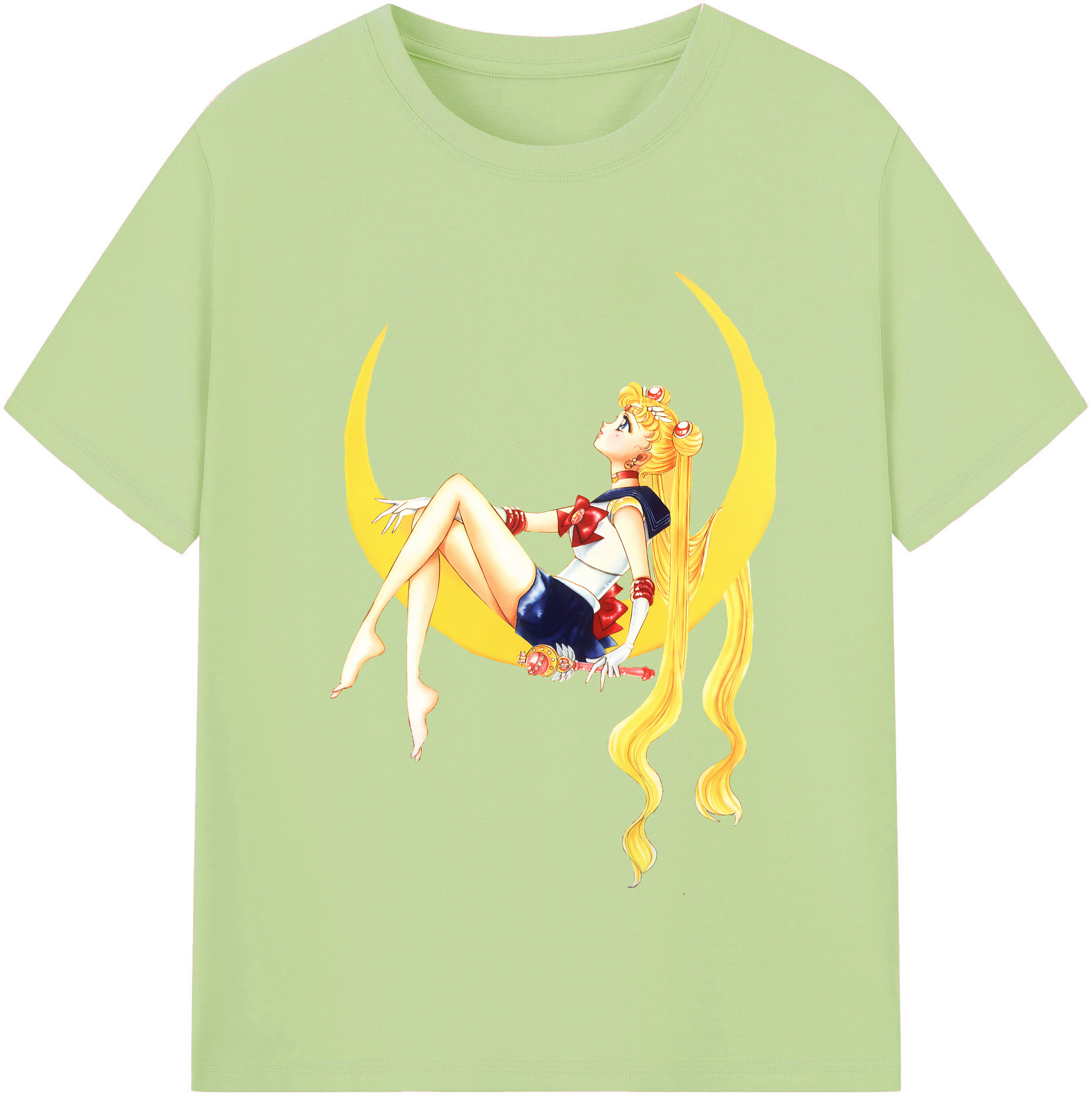 （画像用） 美少女戦士セーラームーン 月野 うさぎ つきの うさぎ Sailor Moon Tsukino Usagi 綿100％半袖Tシャツ（フロントプリント）